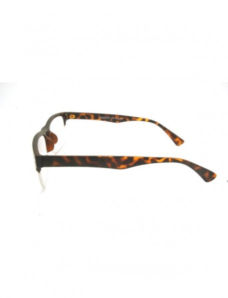 Square TR90 Lightweight half-rim Basic Square Reading Glasses 51mm-19mm-140mm - Matte Tortoise - CN17YIACA8M $13.74