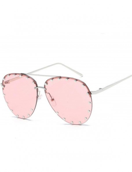 Oversized Women Men Fashion Eyewear Unisex Trendy Rivet Sun Glasses Sunglasses UV400 - 3 - CF18W8G49MO $26.79