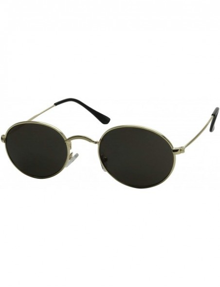 Oval Sunglasses Protection Tinted Vintage - Gold Frame / Black Lens - C818WYDIS02 $10.52