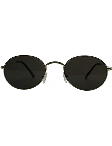 Oval Sunglasses Protection Tinted Vintage - Gold Frame / Black Lens - C818WYDIS02 $10.52