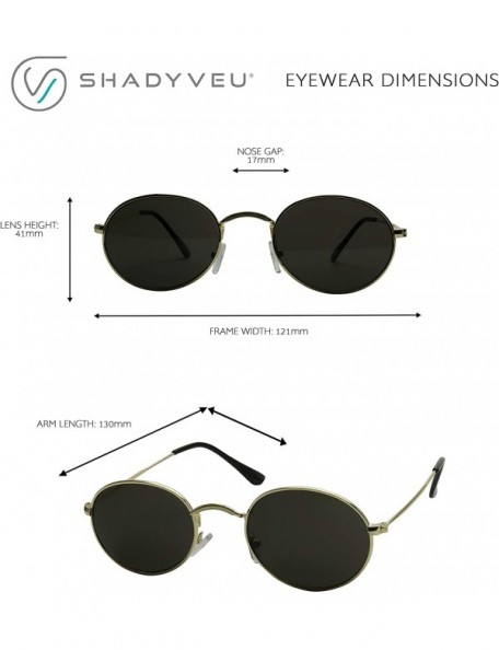 Oval Sunglasses Protection Tinted Vintage - Gold Frame / Black Lens - C818WYDIS02 $10.52