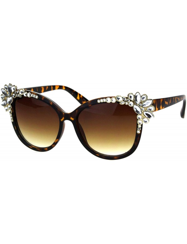 Butterfly Womens Fancy Rhinestones Sunglasses Bling Butterfly Frame UV 400 - Tortoise - CA18Q6QZKZA $14.51