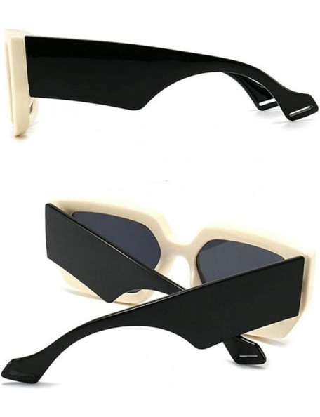 Rectangular Sunglasses Designer Rectangle Fashion Glasses - White&gray - CD198KQZEDK $18.05