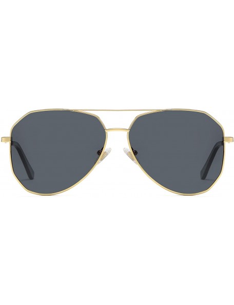 Oversized Polarized Oversized Aviator Sunglasses for Men and Women Mirrored Flat Lens UV400 SJ1921 - CI18Y445Q4T $14.51