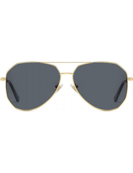 Oversized Polarized Oversized Aviator Sunglasses for Men and Women Mirrored Flat Lens UV400 SJ1921 - CI18Y445Q4T $14.51