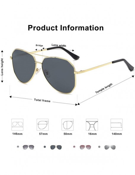 Oversized Polarized Oversized Aviator Sunglasses for Men and Women Mirrored Flat Lens UV400 SJ1921 - CI18Y445Q4T $14.51