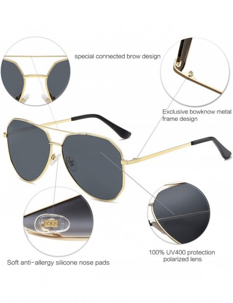 Oversized Polarized Oversized Aviator Sunglasses for Men and Women Mirrored Flat Lens UV400 SJ1921 - CI18Y445Q4T $14.51