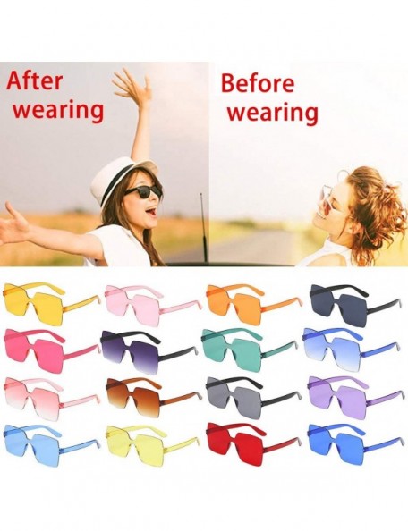 Square Unisex Jelly Square Sunglasses Sexy Retro Women Men Candy Color Integrated UV Outdoor Glasses - N - C3196UECRII $6.86