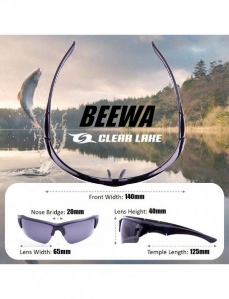 Wrap Beewa Polarized Sports Sunglasses for Men Women Fishing Running Hiking Running Cycling - CT18O49EZ23 $13.89