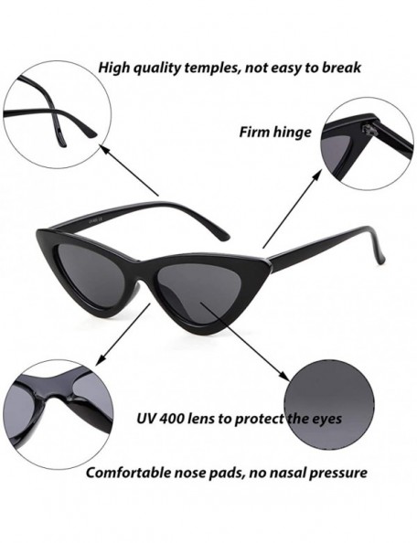 Goggle Cat Eye Sunglasses Vintage Mod Style Retro Kurt Cobain Sunglasses - Black+white - C518022038R $12.41