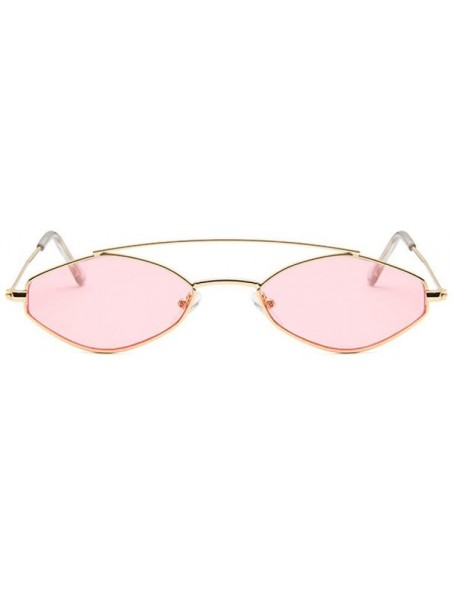 Oval 90s Sunglasses Women Retro Oval Sunglasses Lady Vintage Black Sunglasses UV400 - 3 - CW18R2DDW0X $26.24