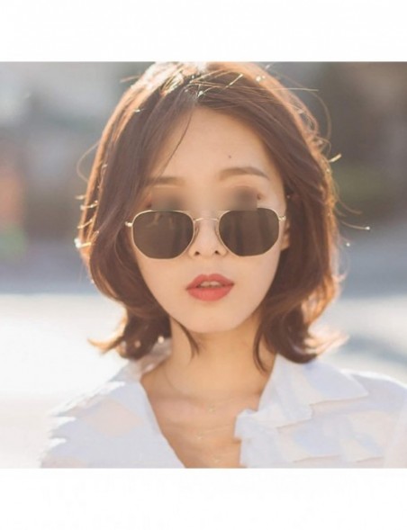 Square Women Retro Polygonal Tinted Color Lens Sunglasses Cute Sexy Eye Vintage Pink Lenses Square Sun Glasses - Yellow - C91...