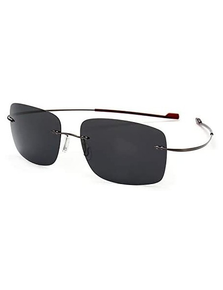 Goggle Rimless Square Titanium Sunglasses Men Ultralight Driving Design Sun Glasses - C12 - C518Y7G2Y6K $26.80