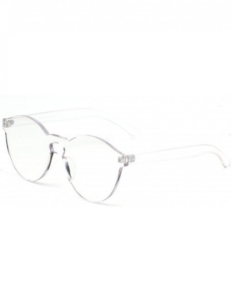 Round Women Round Tinted Fashion Sunglasses - Clear - CR18WU485WA $19.08