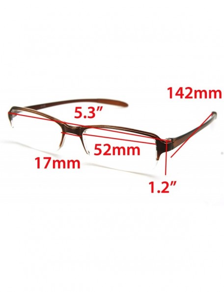 Rimless Super Lightweight Reading Glasses Free Pouch HalfRim - Brown Crystal Transparent - CR187S53O70 $15.25