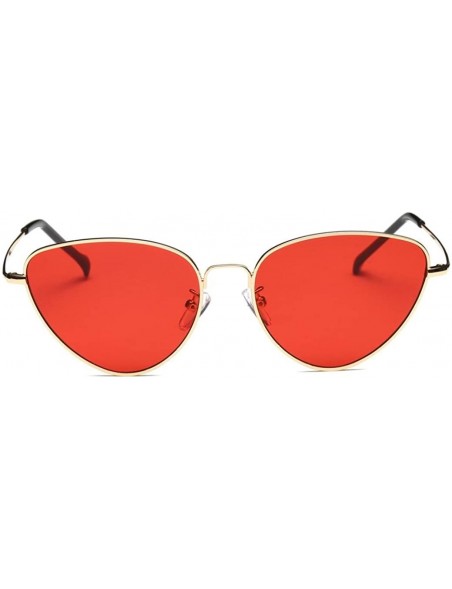 Cat Eye Sunglasses for Women Men-Metal Cat Eye Sunglasses Outdoor Casual Glasses - Red - CP18ESGUUZN $9.68