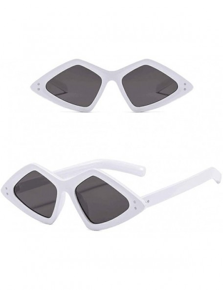 Sport Fashion Glasses for Women Men Fashion Vintage Lightweight Irregular Retro Sunglasses Eyewear - White - C518T2NN3KH $7.13